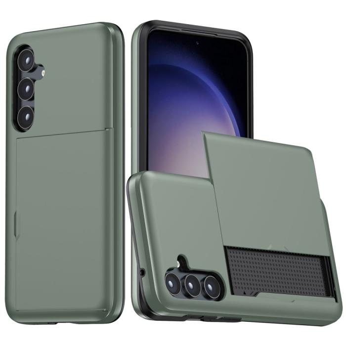Bild 1, Samsung Galaxy A55 5G Skal Hybrid Med Kortfack Army Green