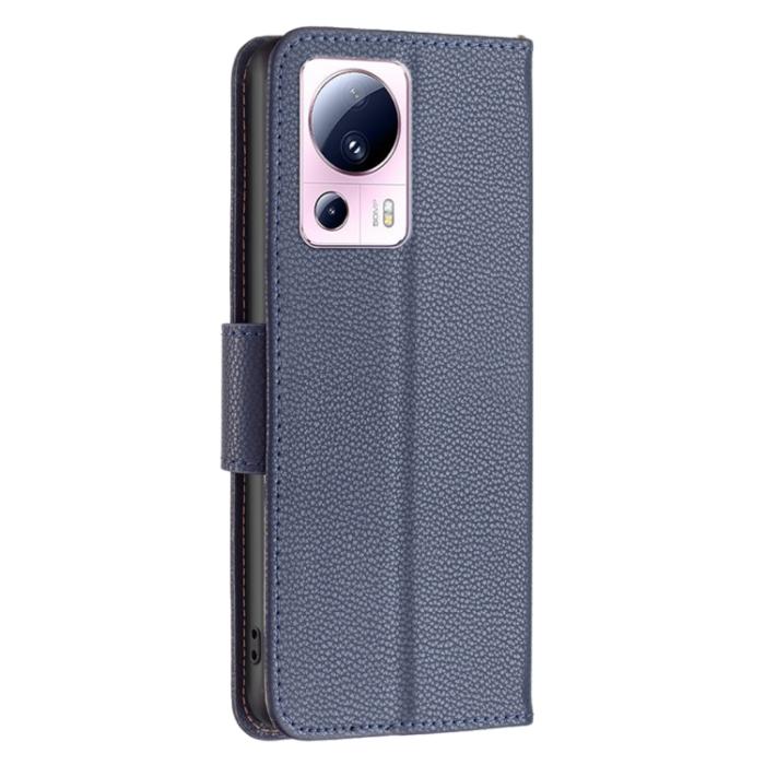 Bild 3, Xiaomi 13 Lite 5G Fodral Litchi Shark Läder Blå