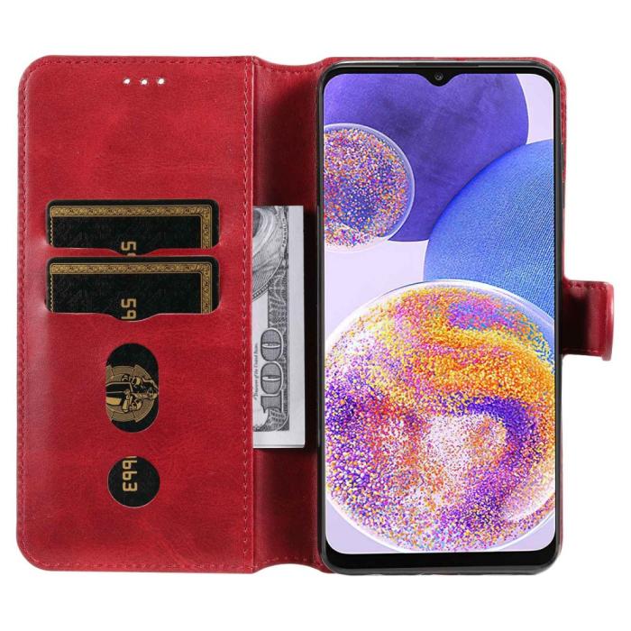 Bild 2, Samsung Galaxy A23 5G Fodral Klassiskt Läder Röd