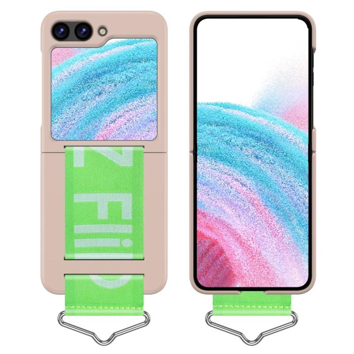 Bild 1, Samsung Galaxy Z Flip 5 Skal Bälte Rosa/Grön