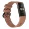 Ihåligt Silikon Armband Fitbit Charge 4/3 (L) Brun