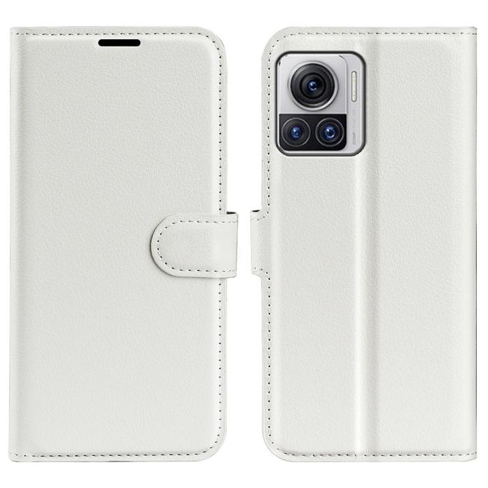 Bild 1, Motorola Edge 30 Ultra 5G Fodral Litchi Läder Vit