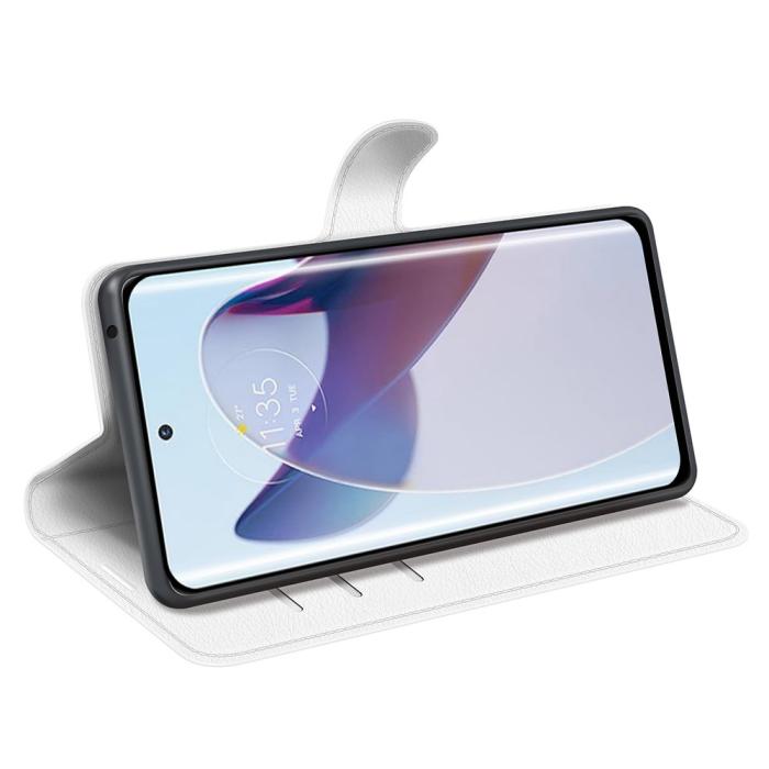 Bild 3, Motorola Edge 30 Ultra 5G Fodral Litchi Läder Vit