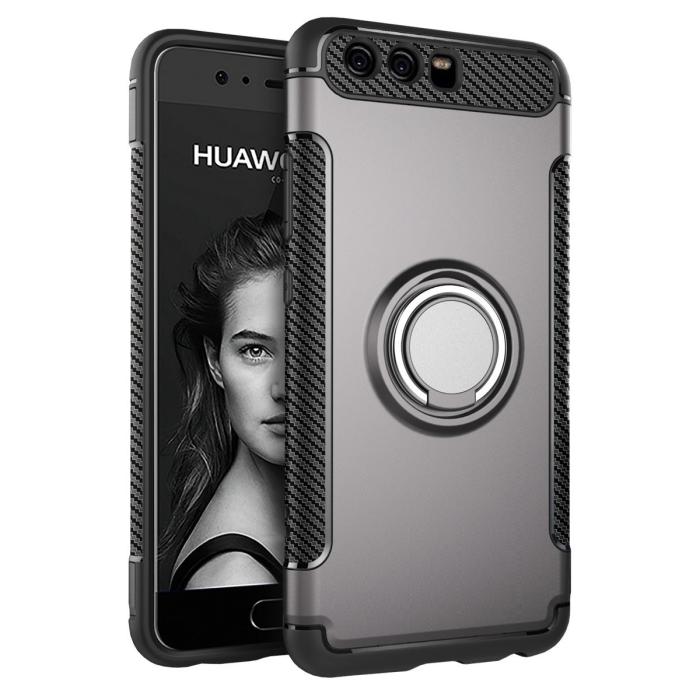 Bild 1, Huawei P10 - Armour Ring Skal - Grå