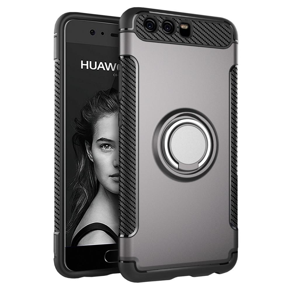 Huawei P10 - Armour Ring Skal - Grå