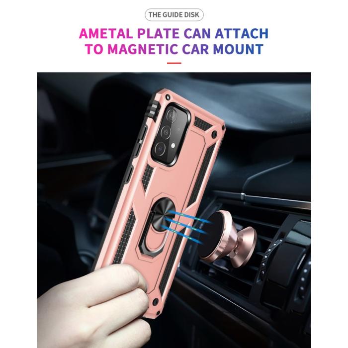 Bild 5, Samsung Galaxy A52 / A52s - Hybrid Armor Ring Skal - Roséguld