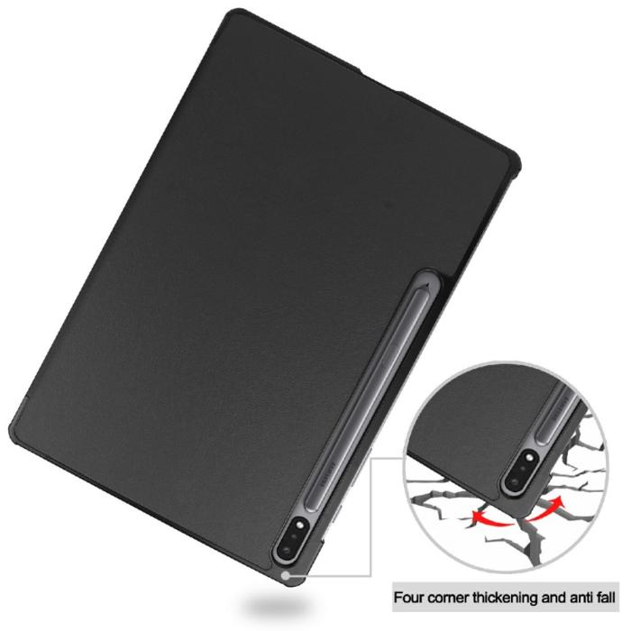 Bild 2, Samsung Galaxy Tab S7 FE / S7 Plus / S8 Plus Fodral Tri-Fold Svart