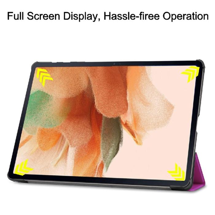 Bild 4, Samsung Galaxy Tab S7 FE / S7 Plus / S8 Plus Fodral Tri-Fold Lila