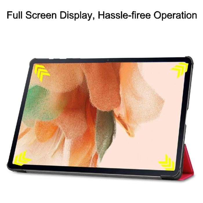 Bild 5, Samsung Galaxy Tab S7 FE / S7 Plus / S8 Plus Fodral Tri-Fold Röd
