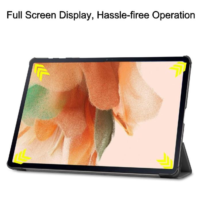 Bild 5, Samsung Galaxy Tab S7 FE / S7 Plus / S8 Plus Fodral Tri-Fold Grå