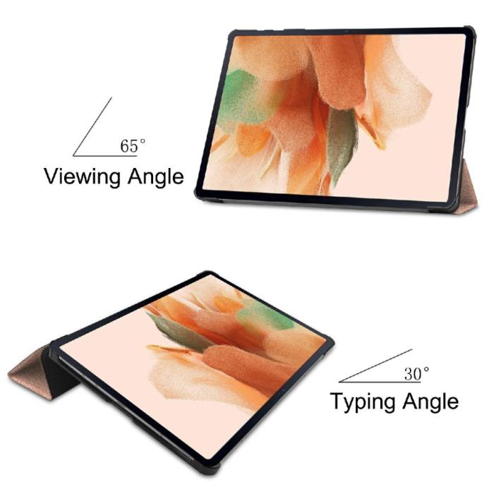 Bild 4, Samsung Galaxy Tab S7 FE / S7 Plus / S8 Plus Fodral Tri-Fold Roséguld