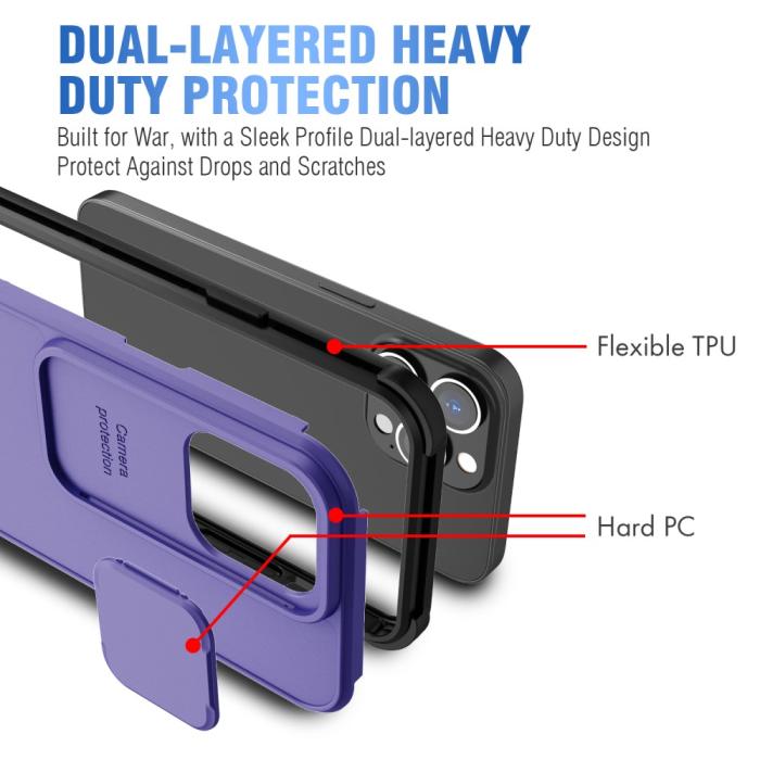 Bild 4, iPhone 13 Pro Max - CamShield Hybrid Skal - Lila