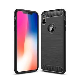 iPhone Xs Max - Brushed TPU Skal - Svart