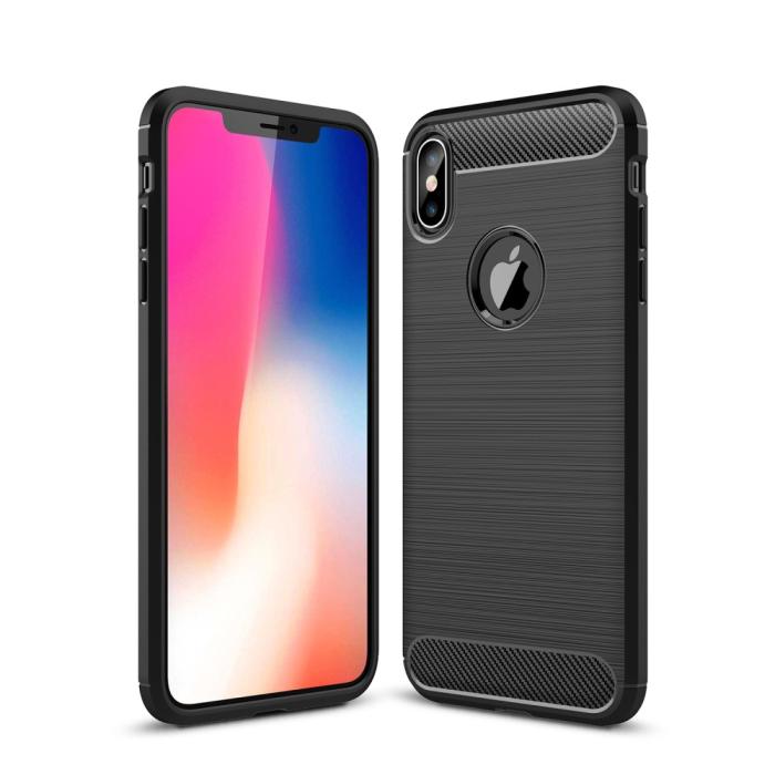 Bild 1, iPhone Xs Max - Brushed TPU Skal - Svart
