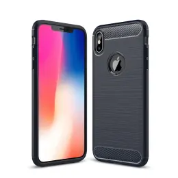 iPhone Xs Max - Brushed TPU Skal - Navy Blue