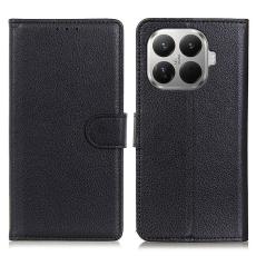 Xiaomi 17T Pro Fodral Litchi L&auml;der Svart