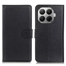 Xiaomi 17T Pro Fodral Litchi L&auml;der Svart