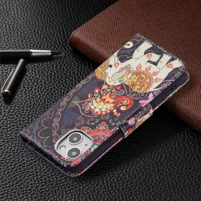 Bild 6, iPhone 15 Fodral Med Tryck Mandala Elefant