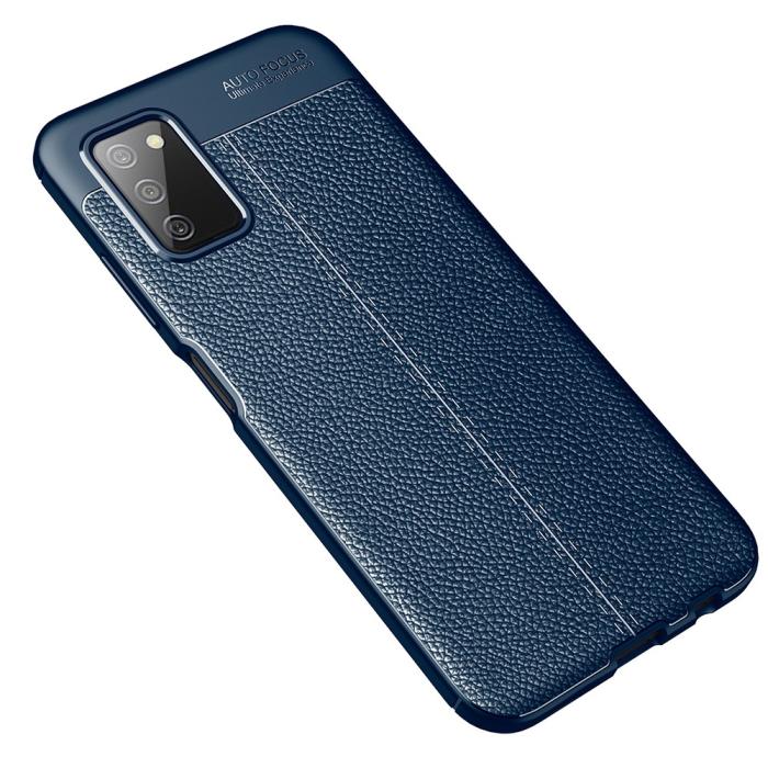 Bild 2, Samsung Galaxy A03s Skal Litchi Textur TPU Blå