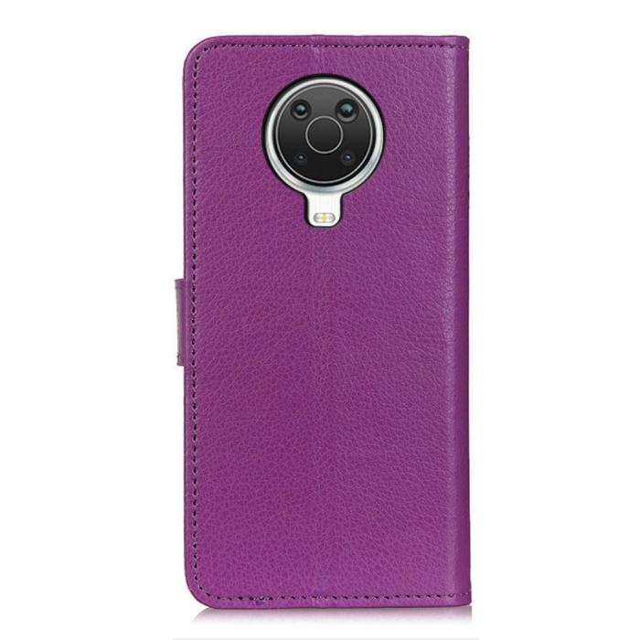 Bild 2, Nokia G10 / G20 Fodral Litchi Läder Lila