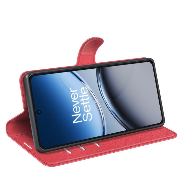 Bild 3, OnePlus Nord 4 Fodral Litchi Läder Röd