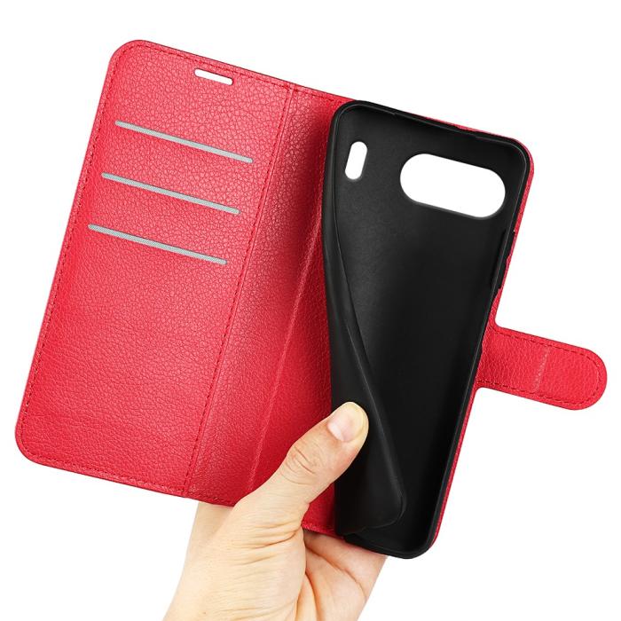 Bild 4, OnePlus Nord 4 Fodral Litchi Läder Röd
