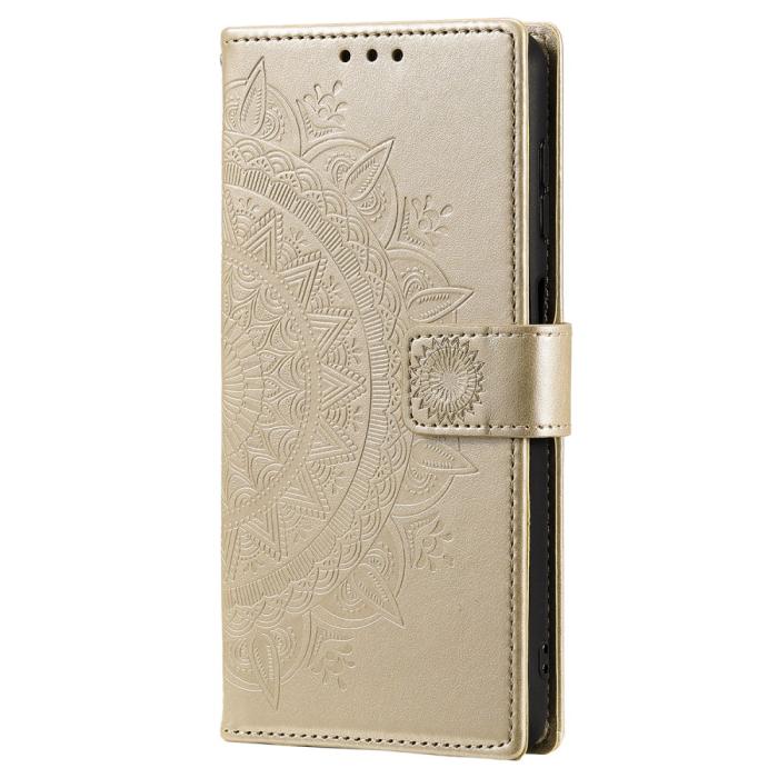 Bild 5, Samsung Galaxy S23 FE Fodral Mandala Läder Guld