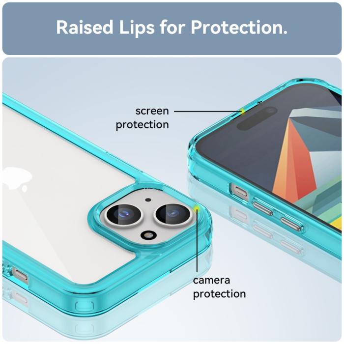 Bild 5, iPhone 15 Skal Akryl/TPU Transparent Blå