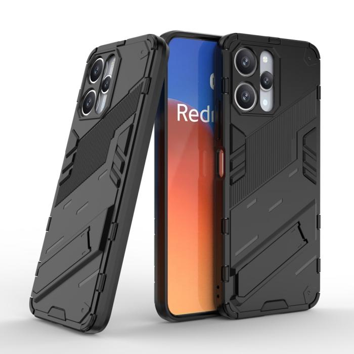 Bild 5, Xiaomi Redmi 12 5G/4G Skal Kickstand Hybrid Armor Svart