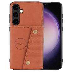 Samsung Galaxy S25 Skal L&auml;der Med 2 Kortfack Och Magnet