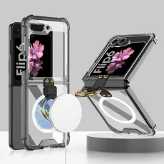 GKK Galaxy Z Flip 6 / 7 FE Skal Med Ringhållare MagSafe Tonad Svart