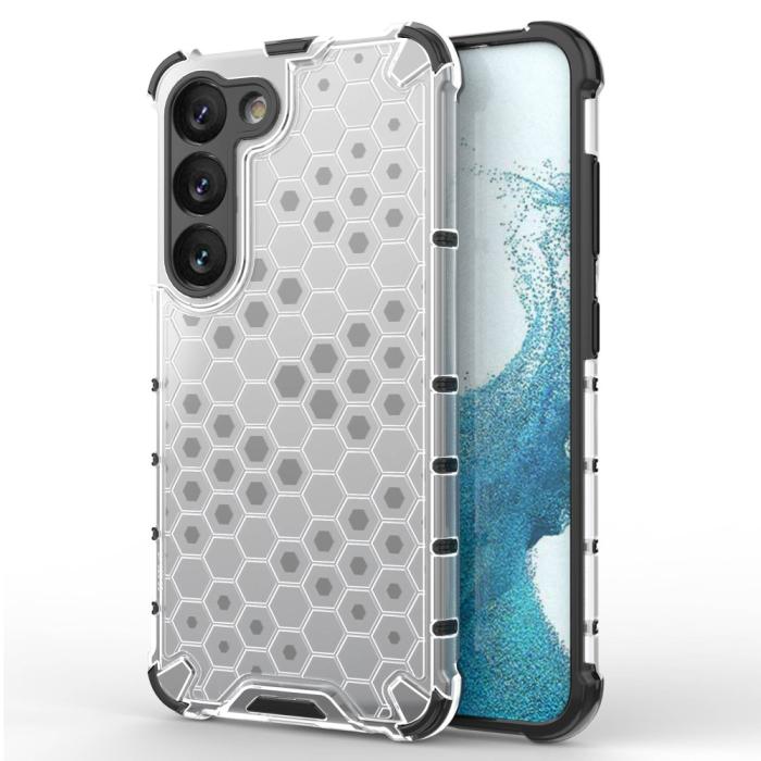 Bild 1, Samsung Galaxy S23 Skal Shockproof Honeycomb Textur Grå