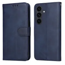 Samsung Galaxy S25 FE Pl&aring;nboksfodral L&auml;der Bl&aring;
