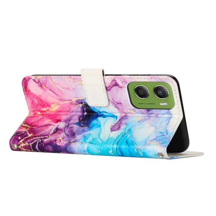 Bild 2, Motorola Moto G06 / G06 Power Fodral läder Marmor Rosa/Lila