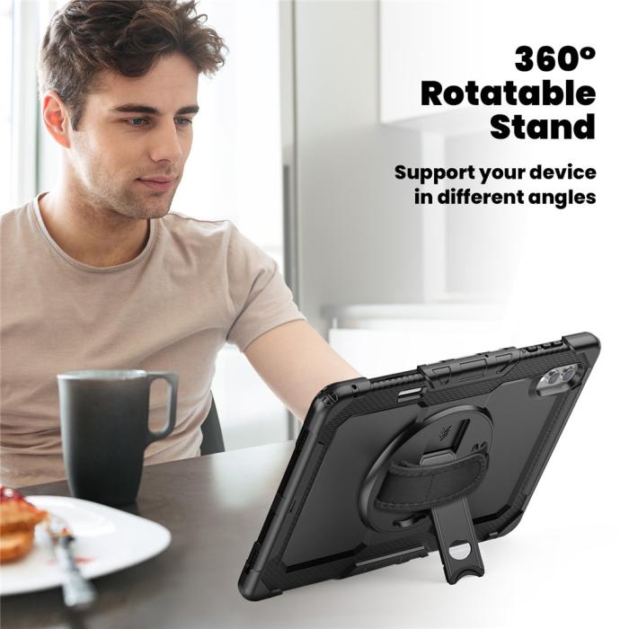 Bild 4, Galaxy Tab S11 Ultra Skal 360 Shockproof Hybrid Kickstand Svart