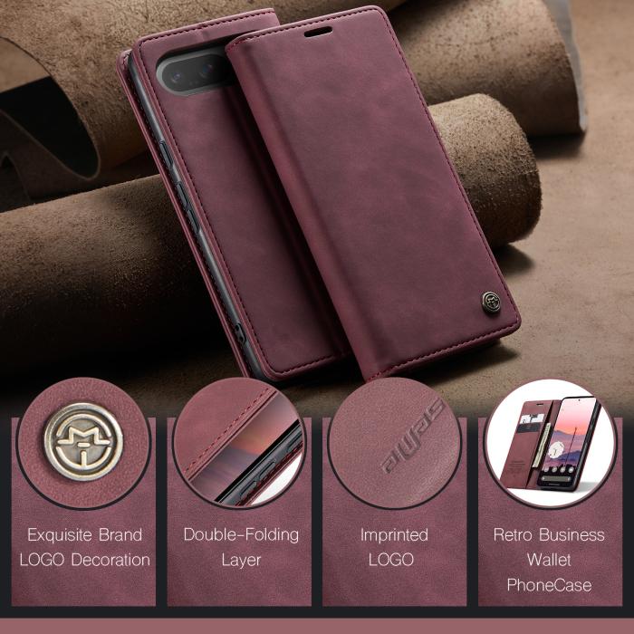 Bild 4, CASEME Google Pixel 10/10 Pro / 9/9 Pro Fodral Flip Retro Läder