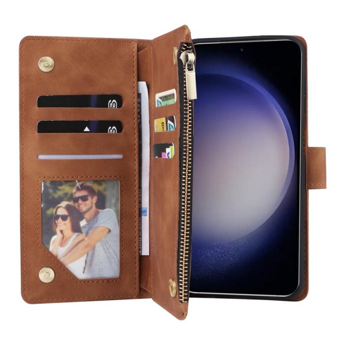 Bild 3, Samsung Galaxy S24 Plus Fodral Läder Multifunktionell Brun