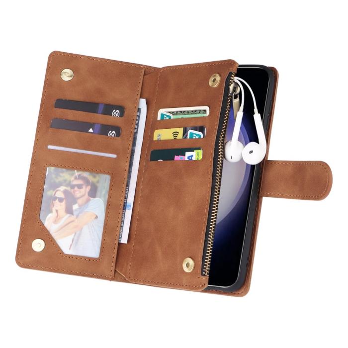 Bild 4, Samsung Galaxy S24 Plus Fodral Läder Multifunktionell Brun