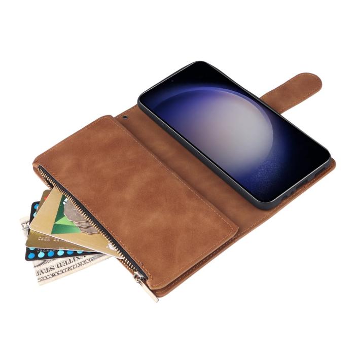 Bild 6, Samsung Galaxy S24 Plus Fodral Läder Multifunktionell Brun