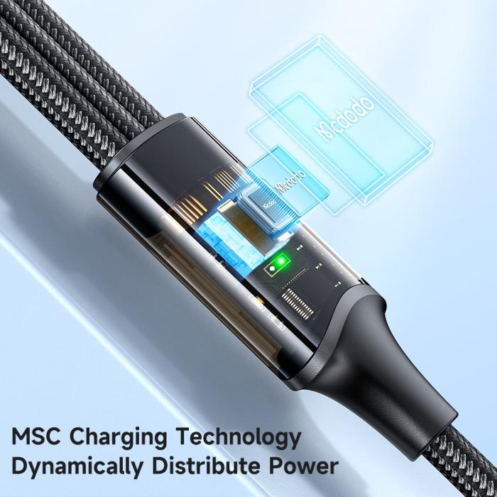 Bild 5, Mcdodo 1.2m 100W 3in1 Lightning/USB-C/MicroUSB Svart