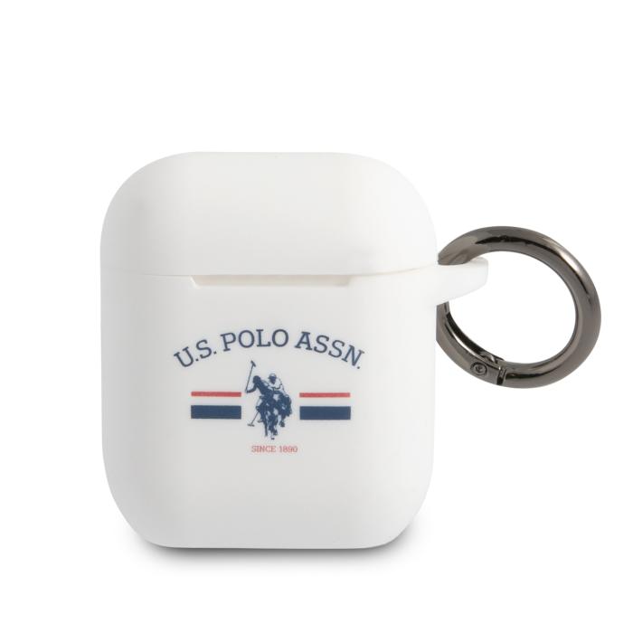 Bild 1, U.S. Polo Horses Flag AirPods Fodral Vit