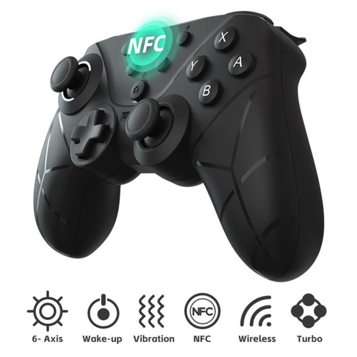 Bild 2, DATA FROG Trådlös Handkontroll För Nintendo Switch/PC Svart