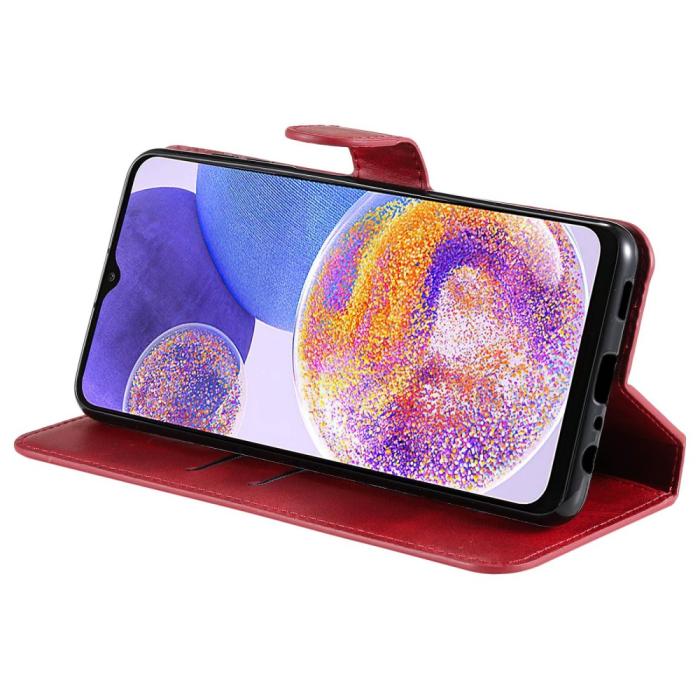Bild 3, Samsung Galaxy A23 5G Fodral Klassiskt Läder Röd