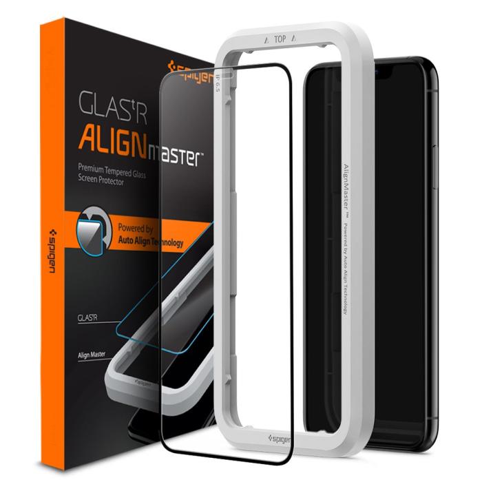 Bild 1, Spigen iPhone 11 / XR ALM Glas FC Heltäckande Skärmskydd