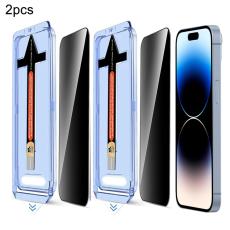 iPhone 14 Pro 2-PACK Sk&auml;rmskydd H&auml;rdat Glas Privacy