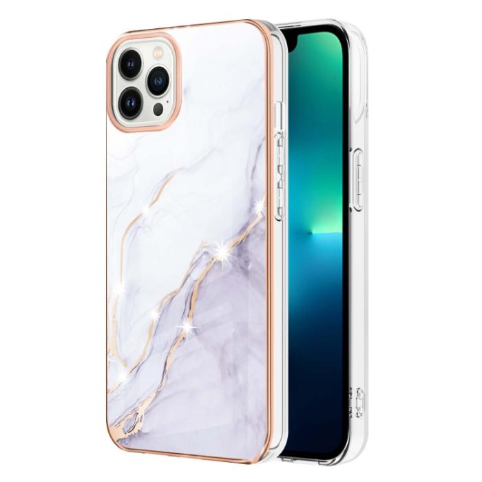 Bild 1, iPhone 15 Pro Skal Marmor TPU Vit