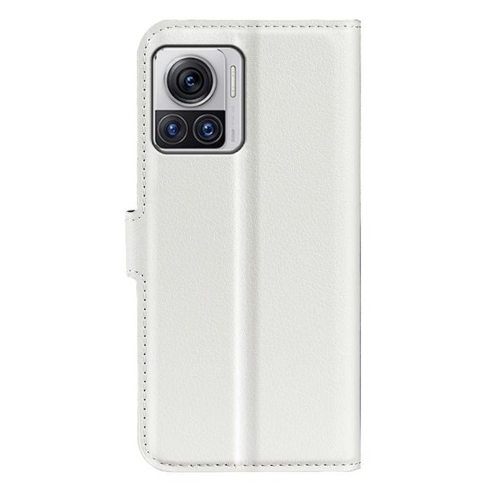 Bild 6, Motorola Edge 30 Ultra 5G Fodral Litchi Läder Vit