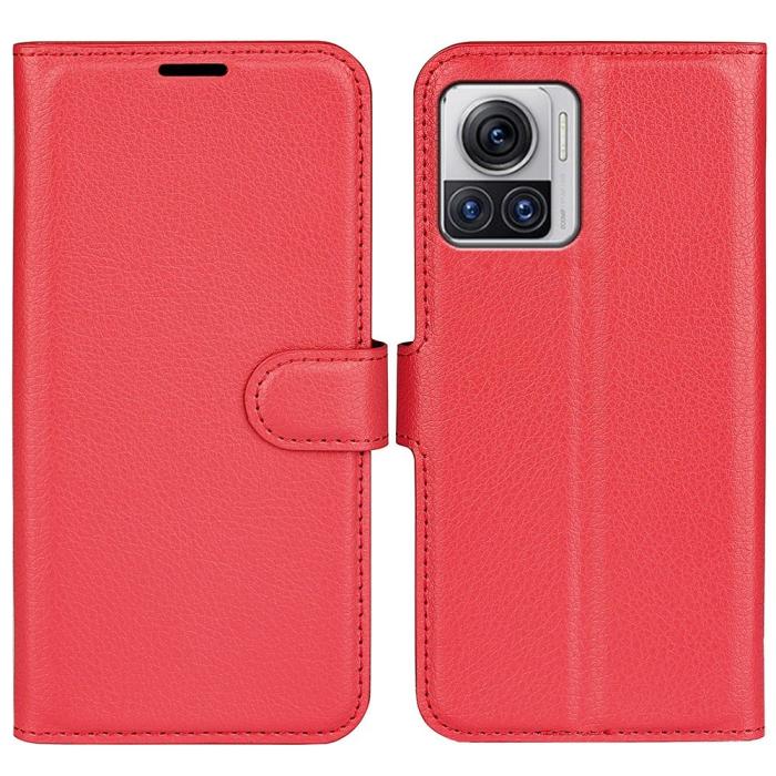 Bild 1, Motorola Edge 30 Ultra 5G Fodral Litchi Läder Röd