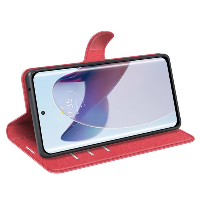 Bild 3, Motorola Edge 30 Ultra 5G Fodral Litchi Läder Röd