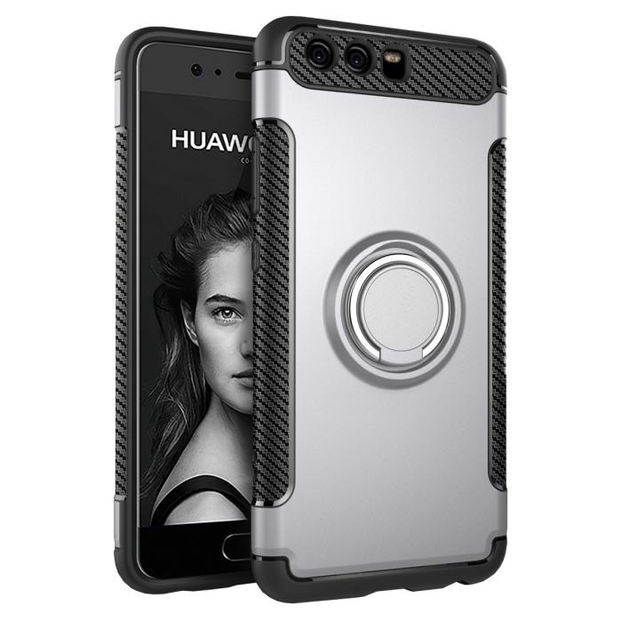 Bild 1, Huawei P10 - Armour Ring Skal - Silver